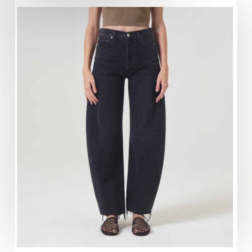 Agolde Black Wide-Leg Jeans
